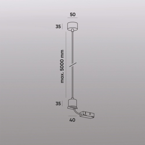 TR2124-BK Подвод питания для подвесного монтажа трека SMART BASE, АС 220-240V, IP20, 5м, черный, алюминий в Волгограде фото 3