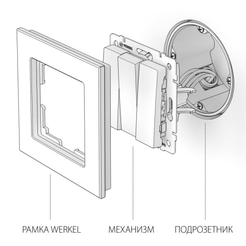 Выключатель трехклавишный без рамки Werkel  W1130003 в Нижнем Новгороде фото 2