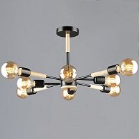 Люстра на штанге 99960 99960-0.3-08 BK+WOOD в Нижнем Новгороде