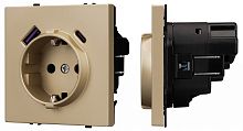 Розетка с заземлением и со шторкой и 2хUSB type A и C, без рамки Arlight NOBE 054286(1) в Нижнем Новгороде