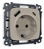 Розетка с заземлением и 2хUSB type A и C, без рамки Ambrella Volt OMEGA MO370010 в Нижнем Новгороде