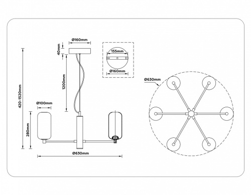 Подвесная люстра Ambrella Light LH LH11107 в Нижнем Новгороде фото 5