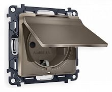 Розетка с заземлением и со шторкой, без рамки с крышкой Ambrella Volt ALFA MA638010 в Нижнем Новгороде