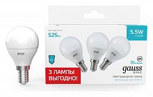 Набор ламп светодиодных Gauss Basic E14 5.5Вт 4100K 10531252T в Нижнем Новгороде