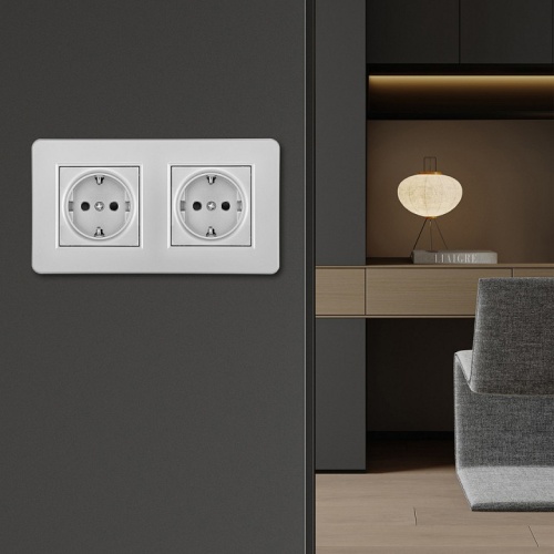 Розетка с заземлением и со шторкой Arte Milano SET16-2 SET16-2-40-1x2 silver в Нижнем Новгороде фото 2