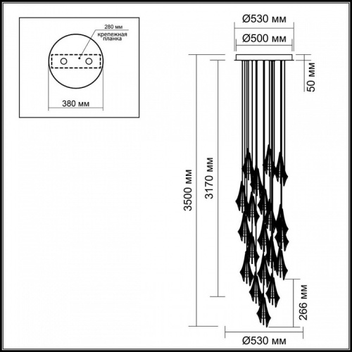 Подвесная люстра Odeon Light Afalina 5442/137L в Нижнем Новгороде фото 7