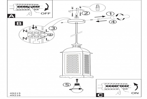 Подвесной светильник Eglo Lisburn 1 49215 в Нижнем Новгороде фото 3