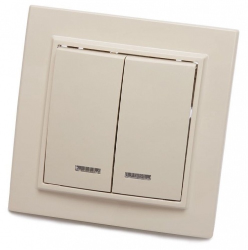 Выключатель двухклавишный с подсветкой Stekker Эрна 39229 в Нижнем Новгороде