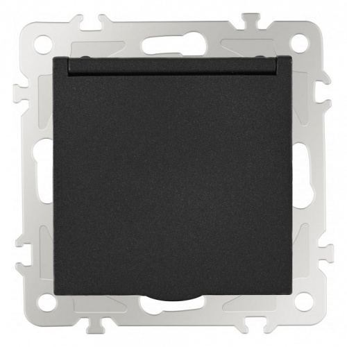 Розетка влагозащищенная с заземлением и со шторкой с крышкой Arte Milano am-206 206.41-1.black в Нижнем Новгороде фото 6