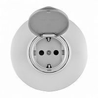 Розетка с заземлением и шторкой, с крышкой Arte Milano SET08-1 SET08-1-41-1 silver в Нижнем Новгороде