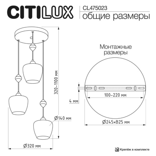 Подвесная люстра Citilux NORT CL475023 в Нижнем Новгороде фото 5