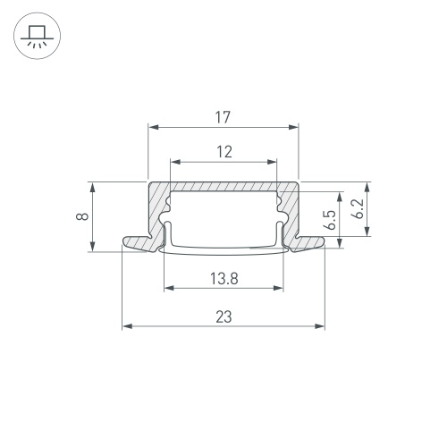 Профиль LINE-2308-F-2000 ANOD BLACK (Arlight, Алюминий) в Боброве фото 5