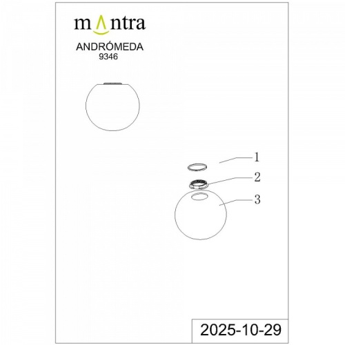 Плафон стеклянный Mantra Andromeda 9346 в Нижнем Новгороде фото 2