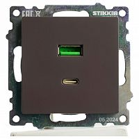 Розетка 2хUSB type A и C без рамки Stekker Катрин 50057 в Нижнем Новгороде