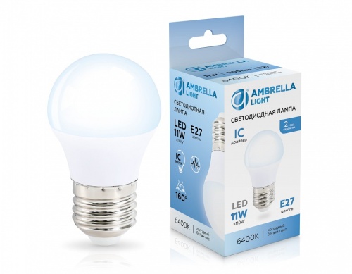Лампа светодиодная Ambrella Light G45 E27 11Вт 6400K 451106 в Нижнем Новгороде фото 2