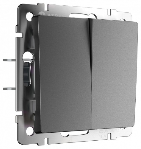 Выключатель перекрестный двухклавишный без рамки Werkel графит матовый W1123064 в Нижнем Новгороде