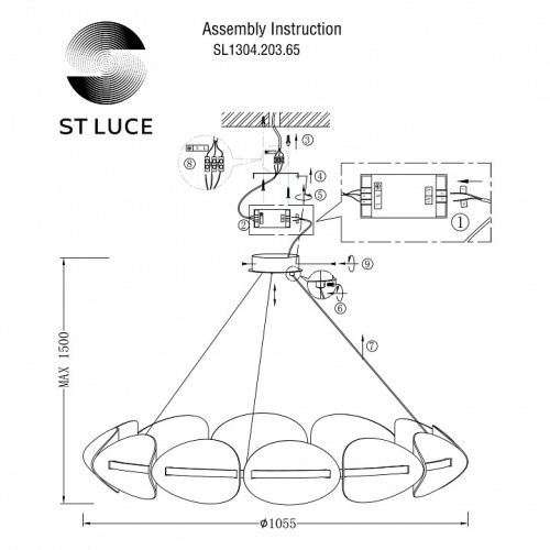 Подвесная люстра ST-Luce Etoile SL1304.203.65 в Брянске фото 2