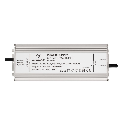 Блок питания ARPV-UH24480-PFC (24V, 20A, 480W) (Arlight, IP67 Металл, 7 лет) в Геленджике фото 5