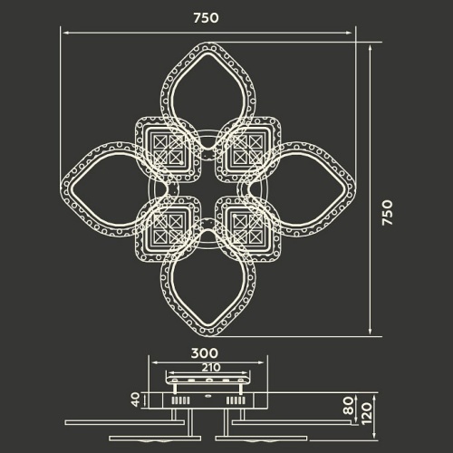 Потолочная люстра Ambrella Light FA FA2835 в Нижнем Новгороде фото 4