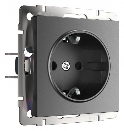 Розетка с заземлением и со шторками, без рамки Werkel графит матовый W1171164 в Нижнем Новгороде