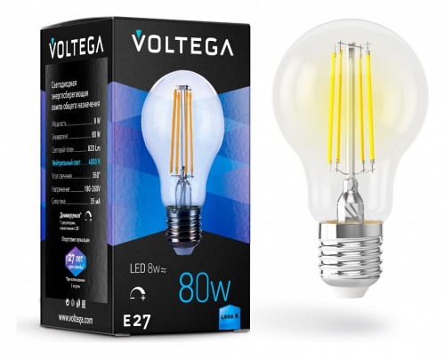 Лампа светодиодная Voltega General Purpose Bulb E27 8Вт 4000K 5490 в Саратове