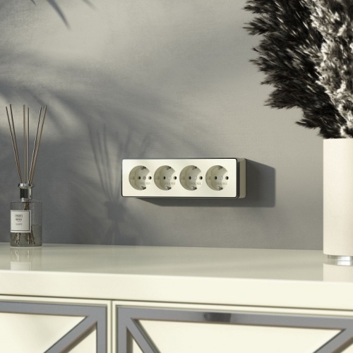 Розетка четверная с заземлением и со шторками Werkel Gallant W5072204 в Нижнем Новгороде фото 5