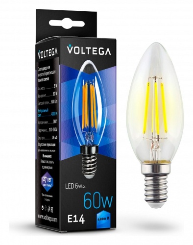 Лампа светодиодная Voltega Crystal E14 6Вт 4000K 7020 в Костроме