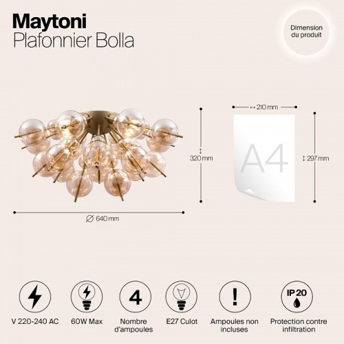 Потолочная люстра Maytoni Bolla MOD133CL-04BS в Великом Устюге фото 7