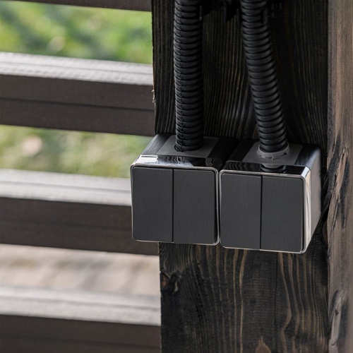 Выключатель двухклавишный влагозащищенный Werkel Gallant (графит рифленый) W5020204 в Нижнем Новгороде фото 3