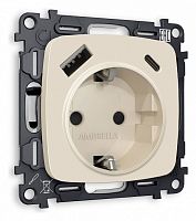 Розетка с заземлением и 2хUSB type A и C, без рамки Ambrella Volt OMEGA MO330010 в Нижнем Новгороде