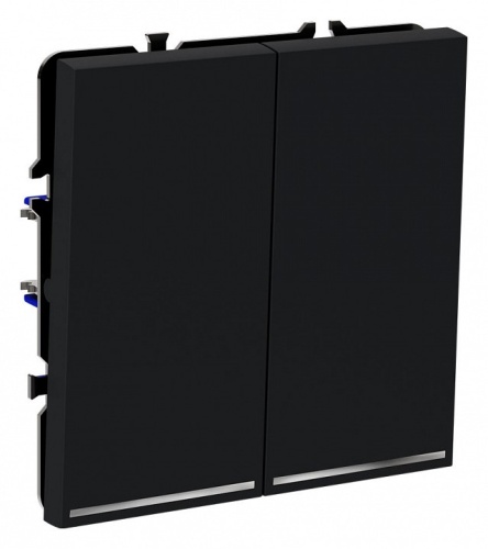 Выключатель проходной двухклавишный с подсветкой без рамки Voltum S70 VLS020407 в Нижнем Новгороде