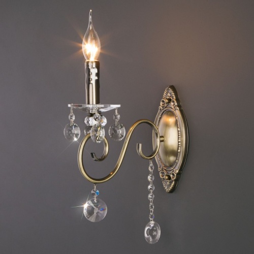 Бра Eurosvet Ravenna 10104/1 античная бронза/прозрачный хрусталь Strotskis в Нижнем Новгороде фото 4