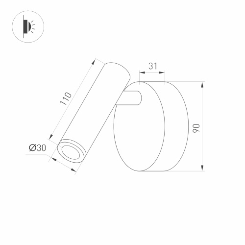 Светильник SP-BED-NB-R90-3W Warm3000 (GD, 20 deg, 230V) (Arlight, IP20 Металл, 3 года) в Брянске фото 4