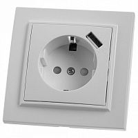 Розетка с заземлением и со шторкой и USB Stekker Эрна 39051 в Нижнем Новгороде