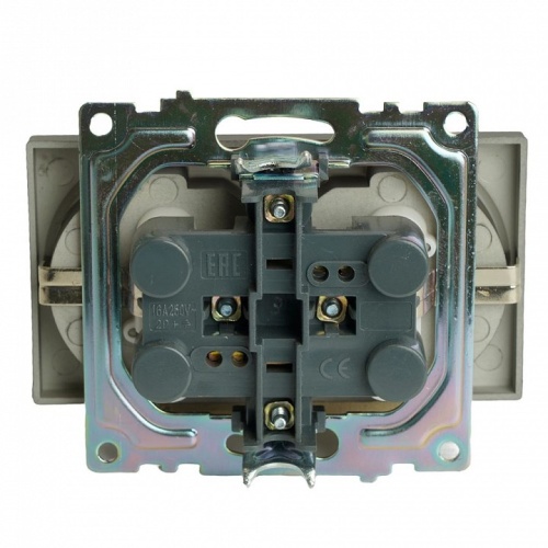 Розетка двойная с заземлением и со шторкой, без рамки Stekker Катрин 49425 в Нижнем Новгороде фото 5