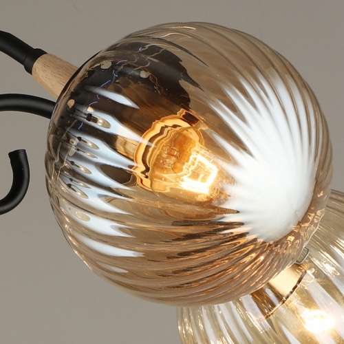 Люстра на штанге 04886-0.3-05 BK+WOOD в Нижнем Новгороде фото 3