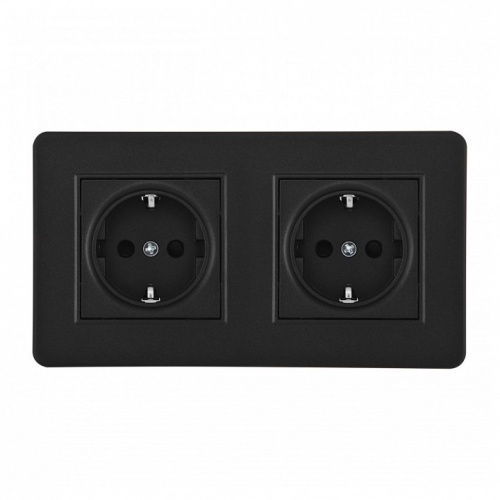 Розетка с заземлением и со шторкой Arte Milano SET16-2 SET16-2-40-1x2 black в Нижнем Новгороде