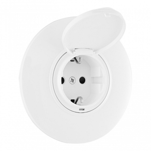 Розетка с заземлением и шторкой, с крышкой Arte Milano SET08-1 SET08-1-41-1 white в Нижнем Новгороде фото 3