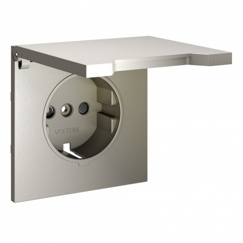 Накладка для розетки с заземлением и со шторками с крышкой Voltum S70 VLS000804 в Нижнем Новгороде фото 3