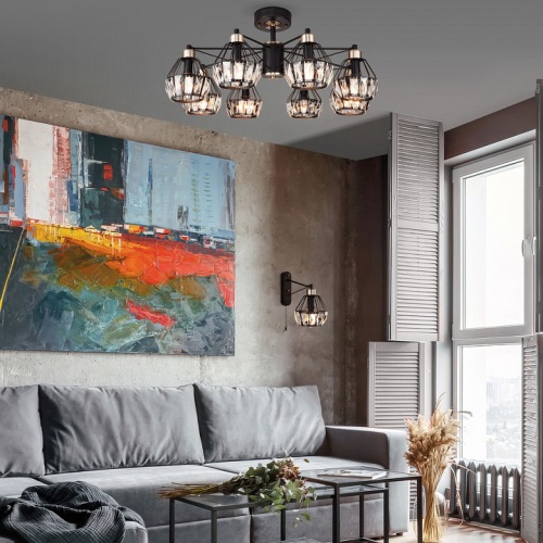 Люстра на штанге Eurosvet Lord 70075/8 черный в Нижнем Новгороде фото 5