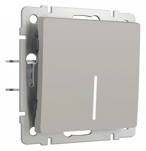 Выключатель проходной одноклавишный с подсветкой без рамки Werkel дымчатый W1212104 в Нижнем Новгороде