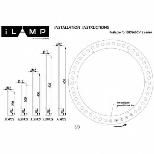 Люстра на штанге iLamp CASA 966C-12 CR+CL в Нижнем Новгороде фото 3