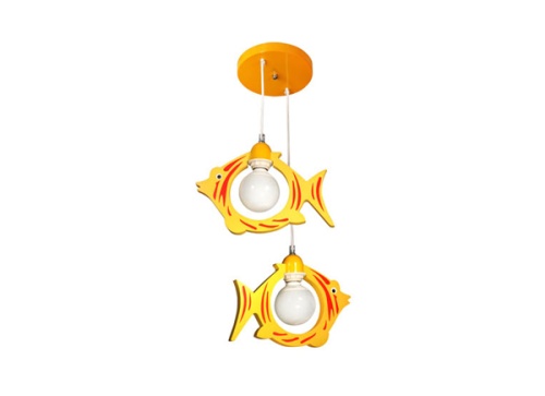 Подвесной светильник  2хЕ27 40W, рыбки, декор жёлтого цвета, Donolux BABY в Яранске