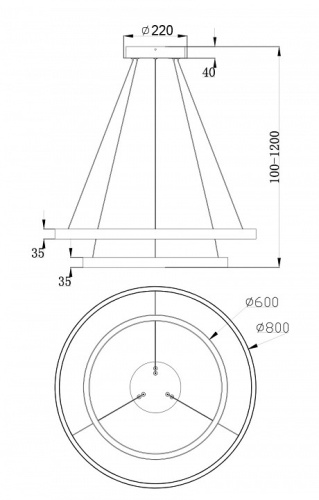 Подвесной светильник Maytoni Rim MOD058PL-L74B4K в Старом Осколе фото 2