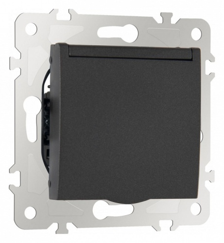 Розетка влагозащищенная с заземлением и со шторкой с крышкой Arte Milano am-203 203.41-1.black в Нижнем Новгороде фото 7