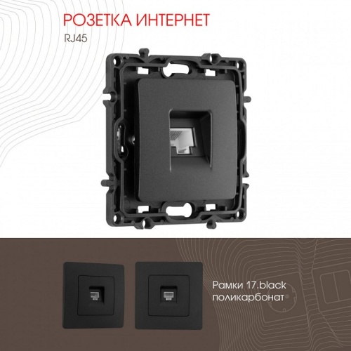 Розетка Ethernet RJ-45 без рамки Arte Milano am-217 217.45-1.black в Нижнем Новгороде фото 4