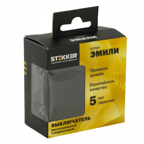 Выключатель двухклавишный с подсветкой без рамки Stekker Эмили 49838 в Нижнем Новгороде фото 2