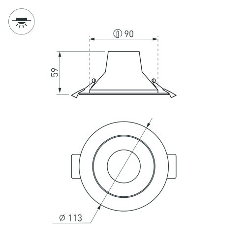 Светильник IM-STORM-R115-10W Day4000-MIX (WH, 80 deg, 230V) (Arlight, IP20 Металл, 3 года) в Новой Ляле фото 7