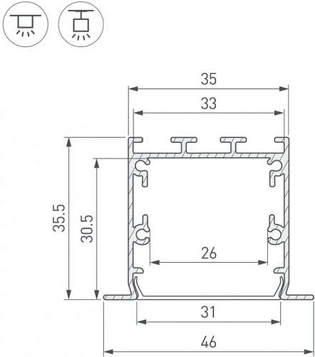 Профиль встраиваемый Arlight SL-LINIA 041871 в Нижнем Новгороде фото 2