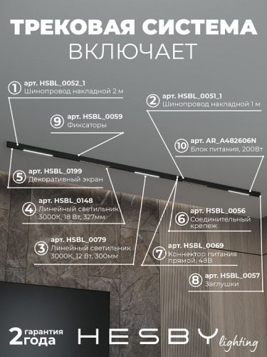 Комплект трековый Hesby Lighting ElDeko HSBL_kompl_E008_NI3B3K в Нижнем Новгороде фото 12